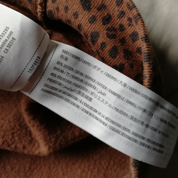 ABERCROMBIE & FITCH Soft A & F Dark Brown leopard Mockneck sweater Medium A&F - Picture 6 of 10